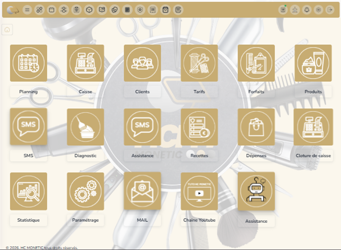 Interface du logiciel HCM MONETIC